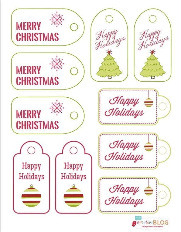 Free Printable Holiday Gift Tags