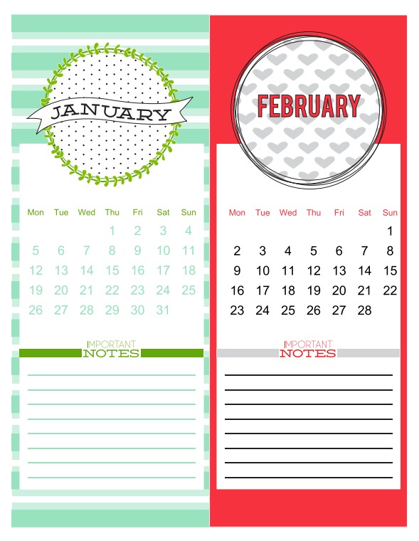 2015 Calendar FREE Printable | TodaysCreativeBlog.net