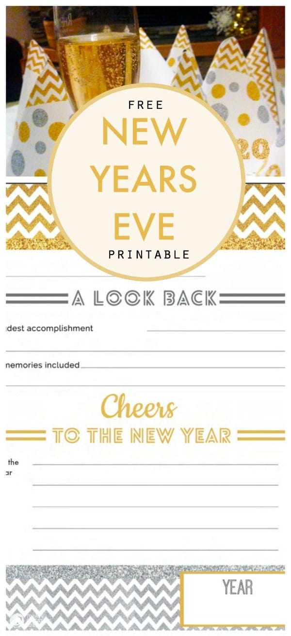 Free Printable New Year's Eve Activity Sheet | Free Printable fill in NYE worksheet | Goal Setting | A Look Back | Celebrate NYE | TodaysCreativeLIfe.com