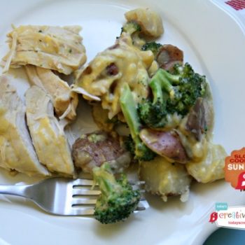 Slow Cooker Cheesy Chicken Broccoli Potato Casserole | TodaysCreativeBlog.net
