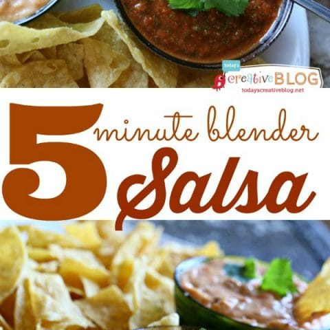 5 minute blender salsa recipe | homemade salsa is easy and fast with this recipe! Restaurant Style | TodaysCreativeLIfe.com