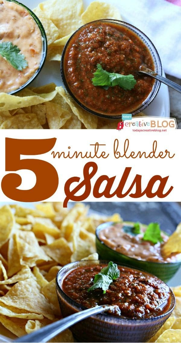 5 minute blender salsa recipe | homemade salsa is easy and fast with this recipe! Restaurant Style | TodaysCreativeLIfe.com