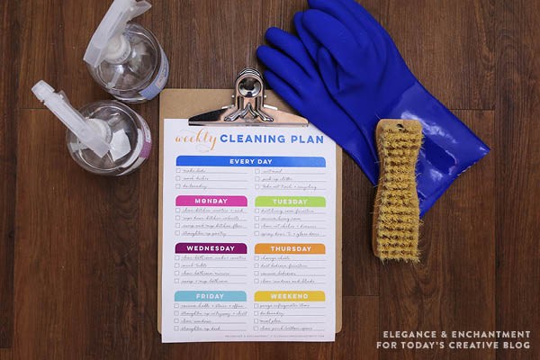 Weekly Cleaning Schedule Printable | TodaysCreativeblog.net
