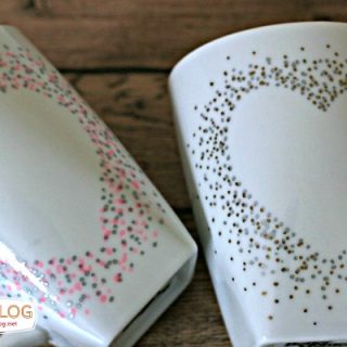 Valentines Day Confetti Painted Mugs | TodaysCreativeLife.com