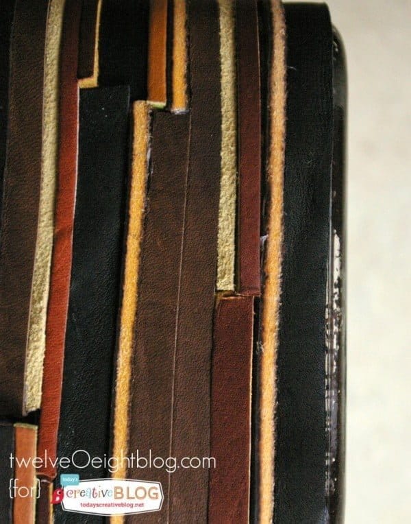 DIY-Leather-Wrapped-Planter | TodaysCreativeBlog.net