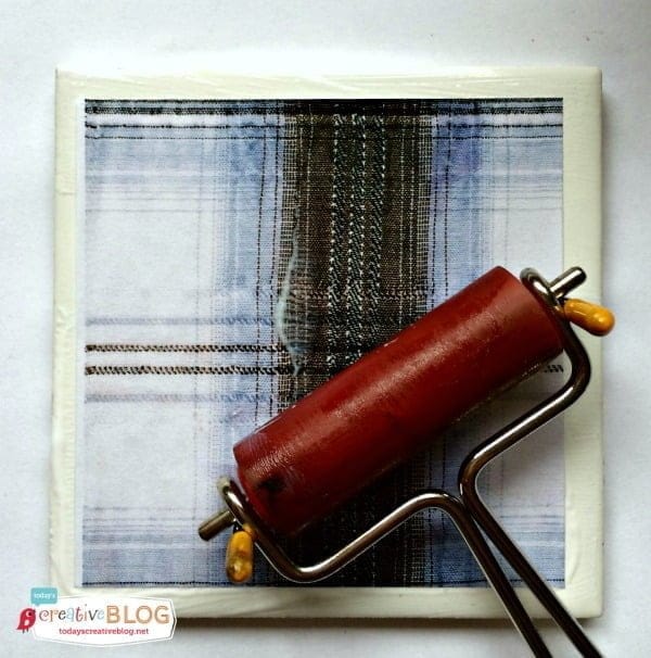 Mod Podge Crafts | DIY Tile Coasters with Tartan Plaid | TodaysCreativeblog.net