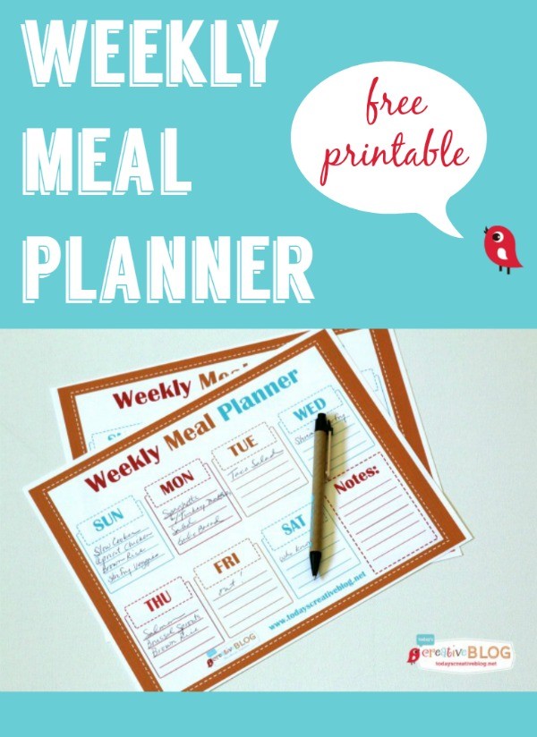 Free Printable Weekly Meal Planner | TodaysCreativeBlog.net
