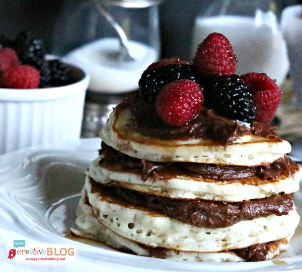 Nutella Cream Cheese Pancakes | TodaysCreativeBlog.net