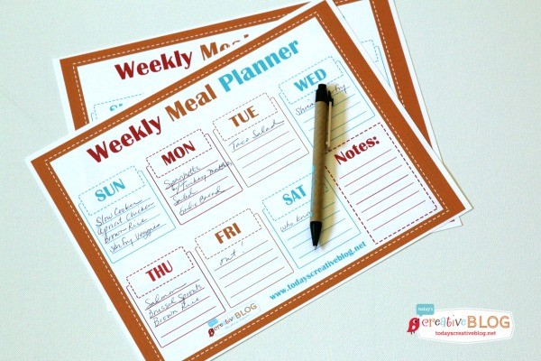 Printable Weekly Menu Planner TodaysCreativeBlog.net