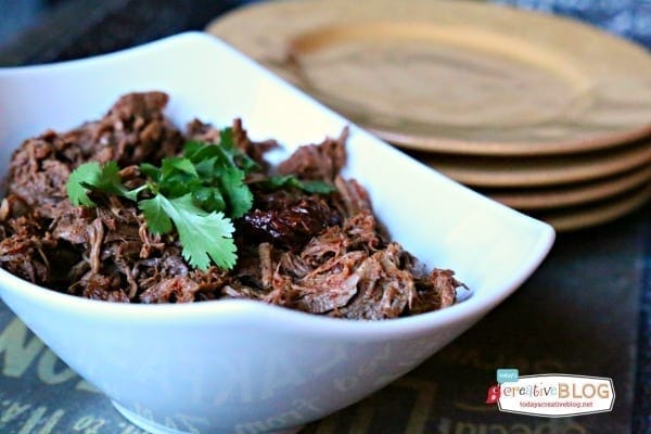 Chipotle Pepper Crockpot Shredded Beef | TodaysCreativeBlog.net