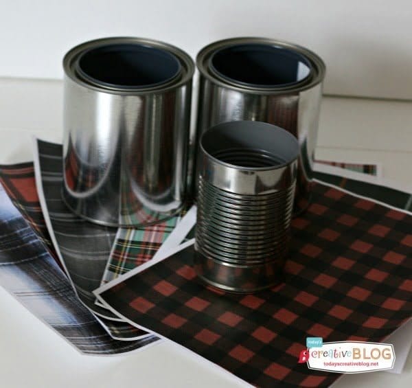 DIY Tartan Plaid Desk Accessories | TodaysCreativeBlog.net