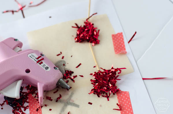 DIY Confetti Valentine's Day Cake Toppers | TodaysCreativeBlog.net