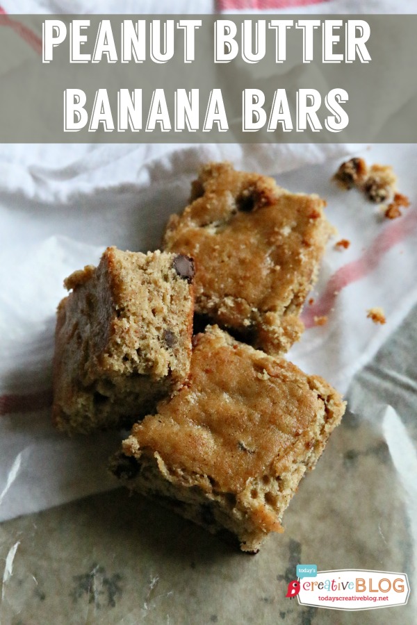 Peanut Butter Banana Bars | TodaysCreativeBlog.net
