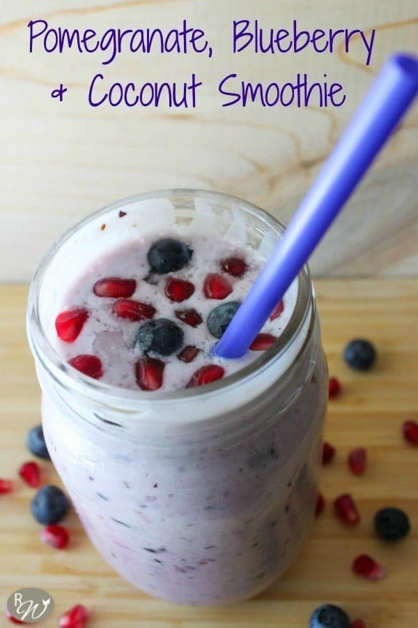 Pomegranate Blueberry Coconut Smoothie | TodaysCreativeBlog.net