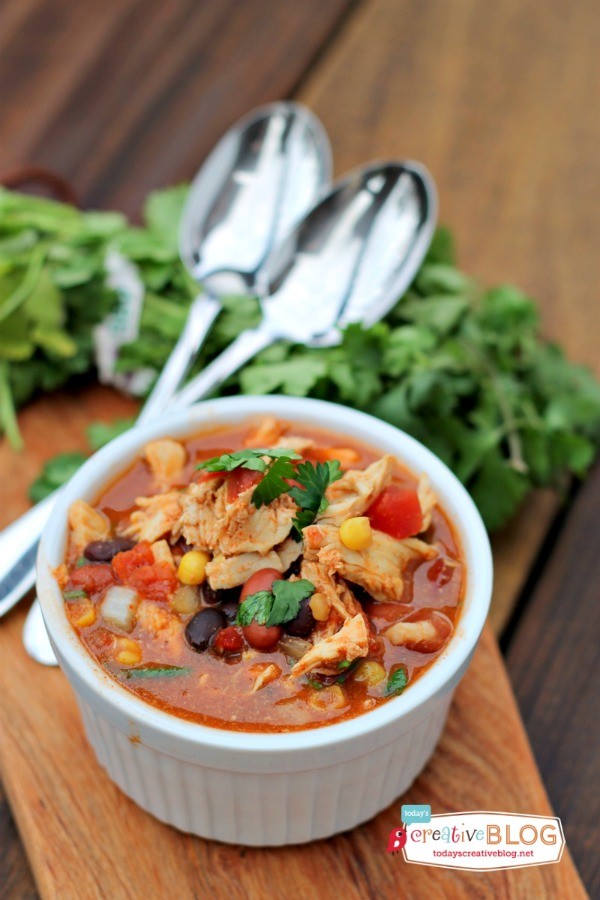 bowl of Mexican chili with chicken