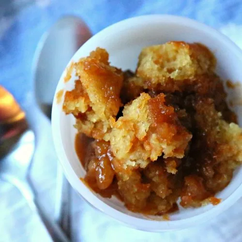 Crockpot Vanilla Butterscotch Pudding Cake | Slow Cooker Sunday on TodaysCreativeBlog.net