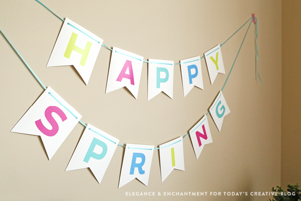 Free Printable Spring Bunting | Easter Printables | designed by Elegance and Enchantment | TodaysCreativeblog.net