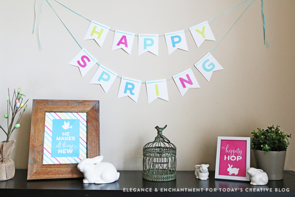 Free Printable Spring Bunting designed by Elegance and Enchantment | TodaysCreativeblog.net