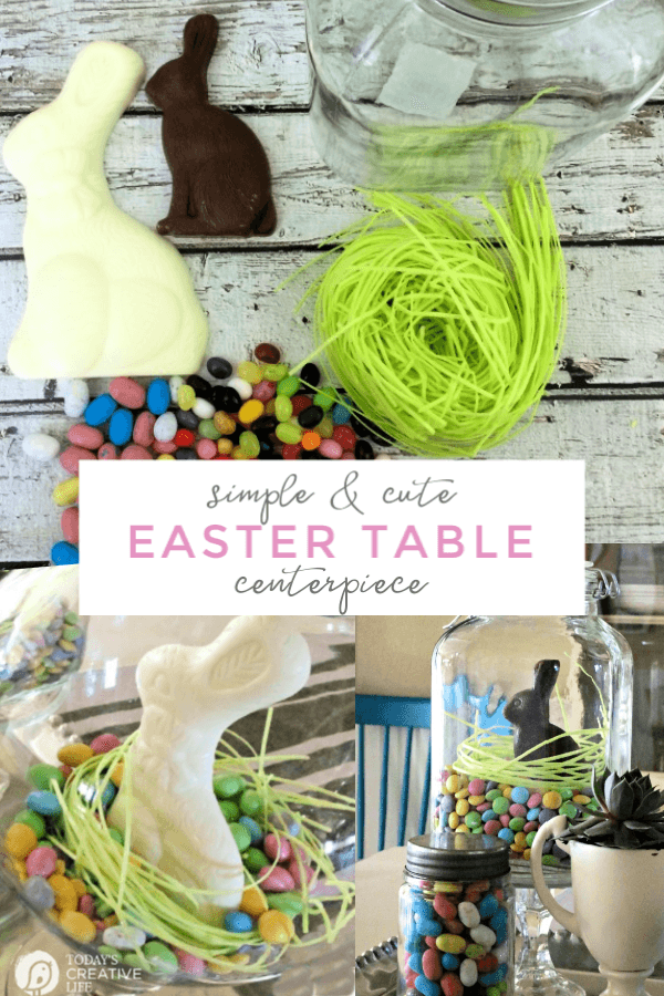 Photo collage of Easter Candy for Centerpiece