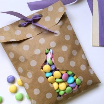 Easter Treat Bags with pastel M&Ms