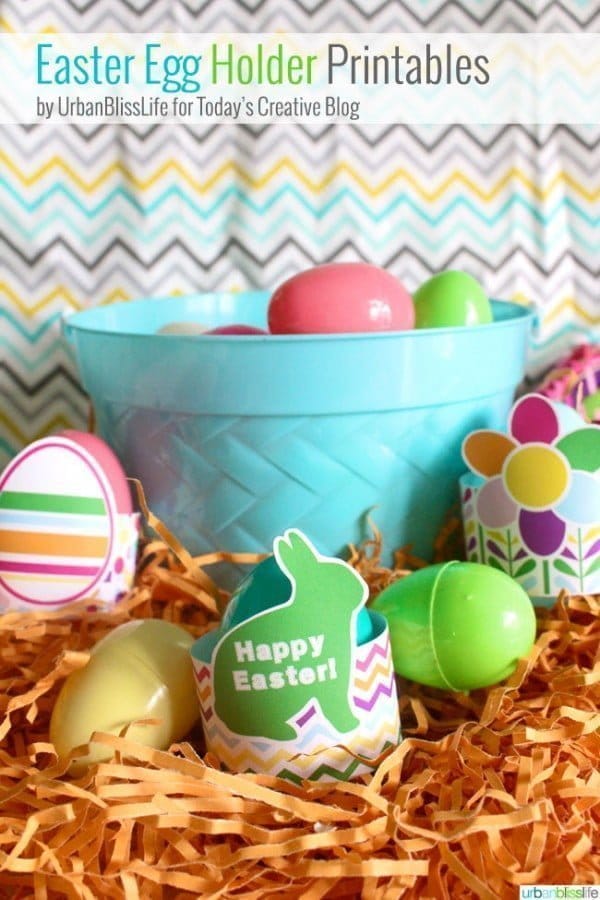 Free Printable Easter Egg Holders | Free Easter printables | Decorative egg holders to display your creative dyed Easter eggs | Designed by UrbanBlissLife for TodaysCreativeLife.com