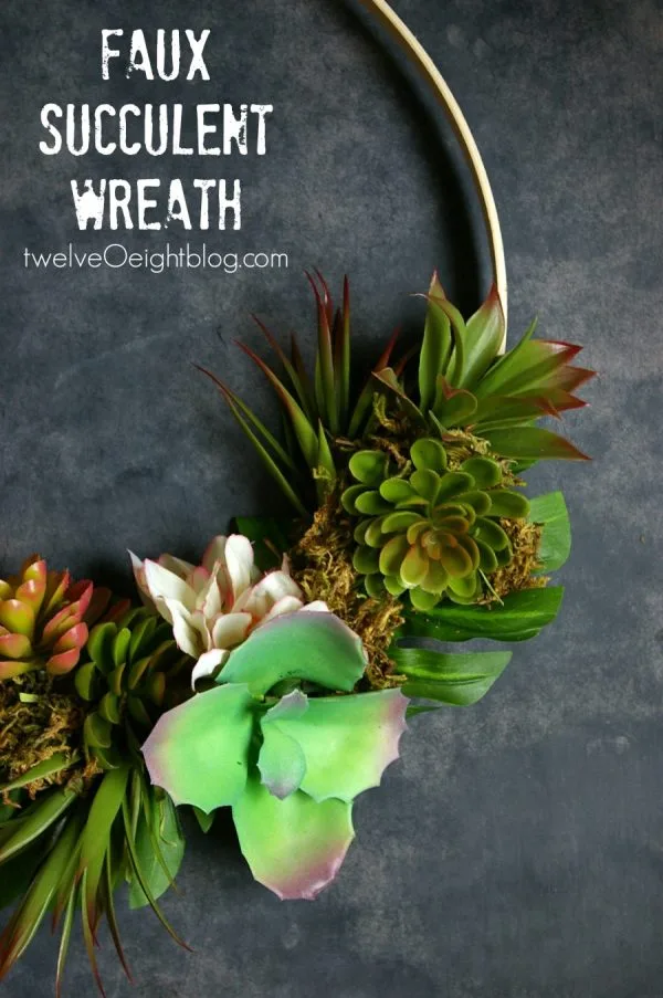 DIY Faux Succulent Wreath 