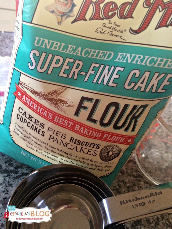 bag of Bob's Red Mill super-fine cake flour for making fluffy cake flour pancakes