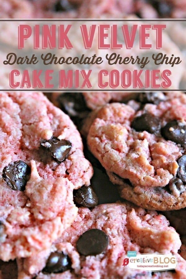 Pink Velvet Cherry Chip Cookies | TodaysCreativeBlog.net