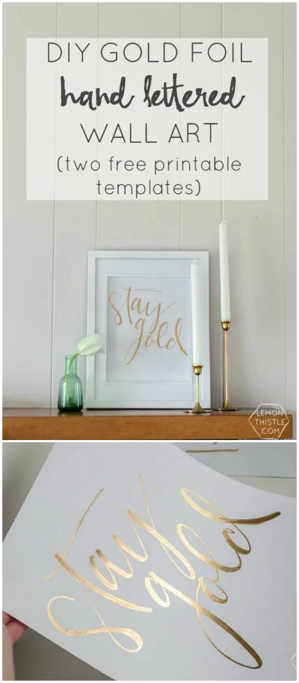 DIY Gold Foil St. Patrick's Day Prints | Free printable for St. Patrick's Day. Decorate with a hint of gold. TodaysCreativeLife.com