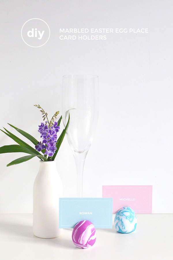 diy marbled egg place card