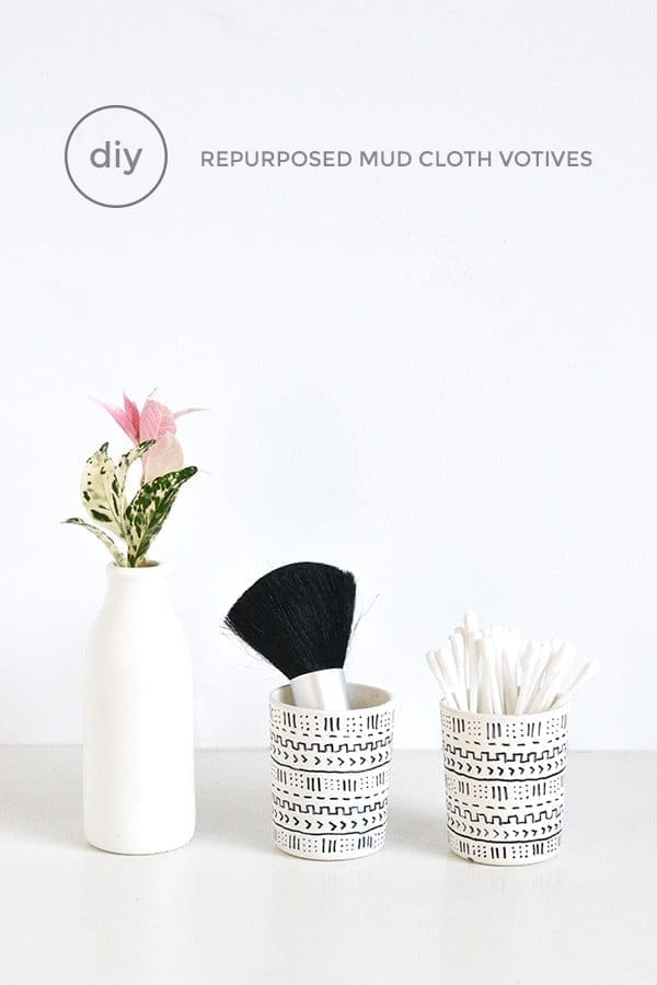 DIY Mud Cloth Inspired Votives | TodaysCreativeBlog.net