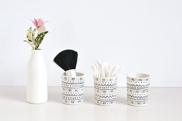 DIY Mud Cloth Inspired Votives | TodaysCreativeBlog.net