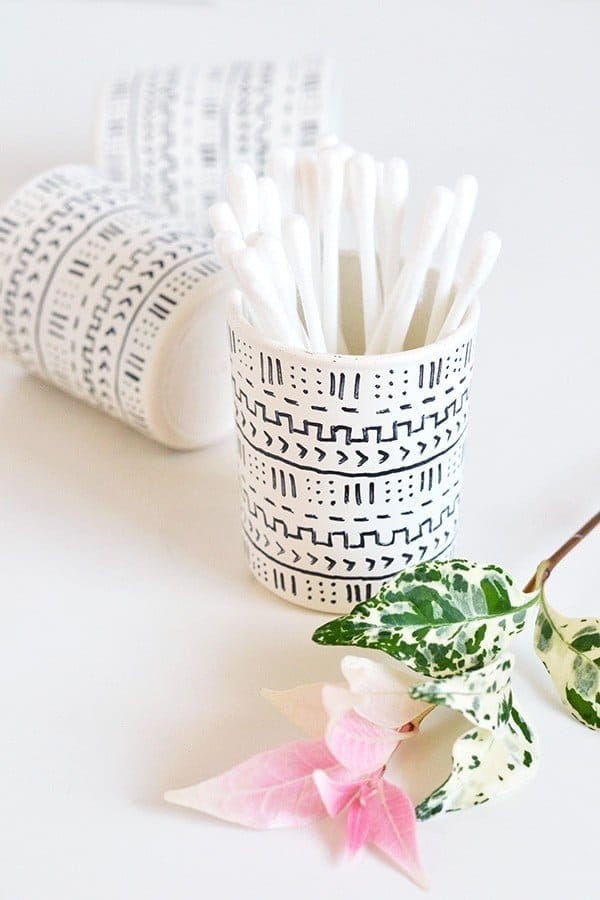 DIY Mud Cloth Inspired Votives | TodaysCreativeBlog.net