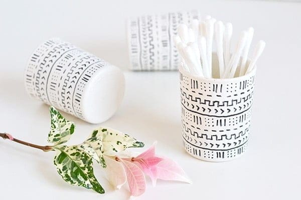 DIY Mud Cloth Inspired Votives | TodaysCreativeBlog.net