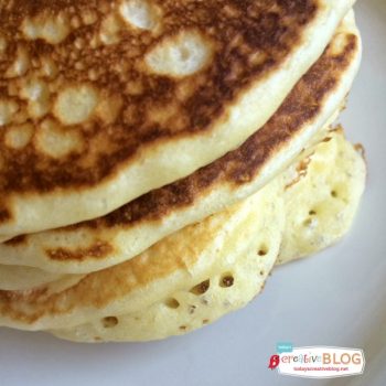 stack of fluffy cake flour pancakes