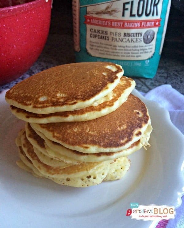 golden brown homemade pancakes made with cake flour | Fluffy Cake flour pancakes