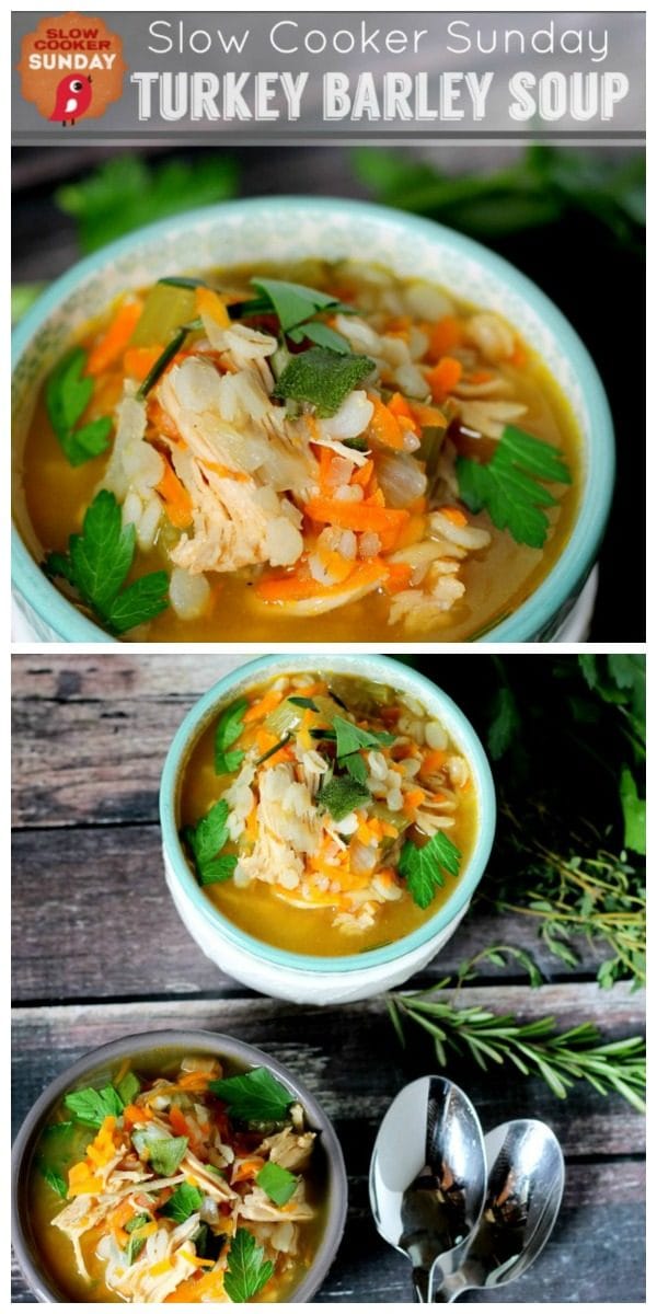 Slow Cooker Turkey Barley Soup | Crockpot Soup Recipes | Hearty Winter Soup Ideas | Healthy Dinner ideas | TodaysCreativeLife.com