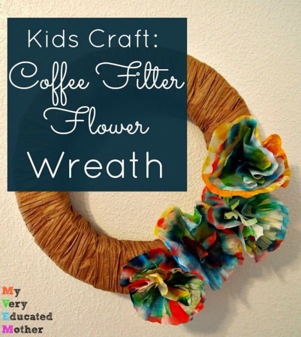 Coffee Filter Flower Wreath Tutorial | TodaysCreativeBlog.net