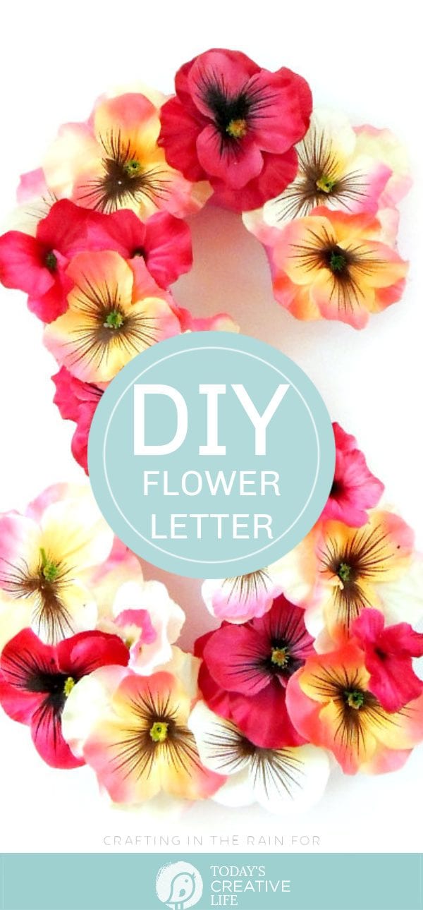 DIY Flower Letters | How to make a floral monogram | Artificial flowers Monogram craft | DIY Door Decor | Spring and Easter DIY Craft Decor | TodaysCreativeLife.com