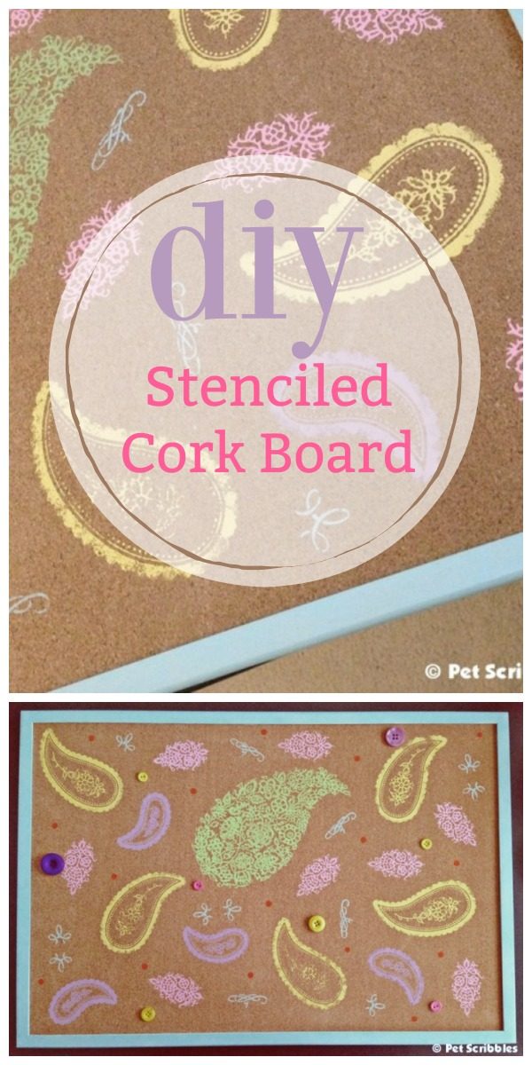 Stenciled Cork Memo Board | DIY Bulletin Board | DIY Home Decor Ideas | Craft ideas | Stenciled projects | Office organization | TodaysCreativeLife.com