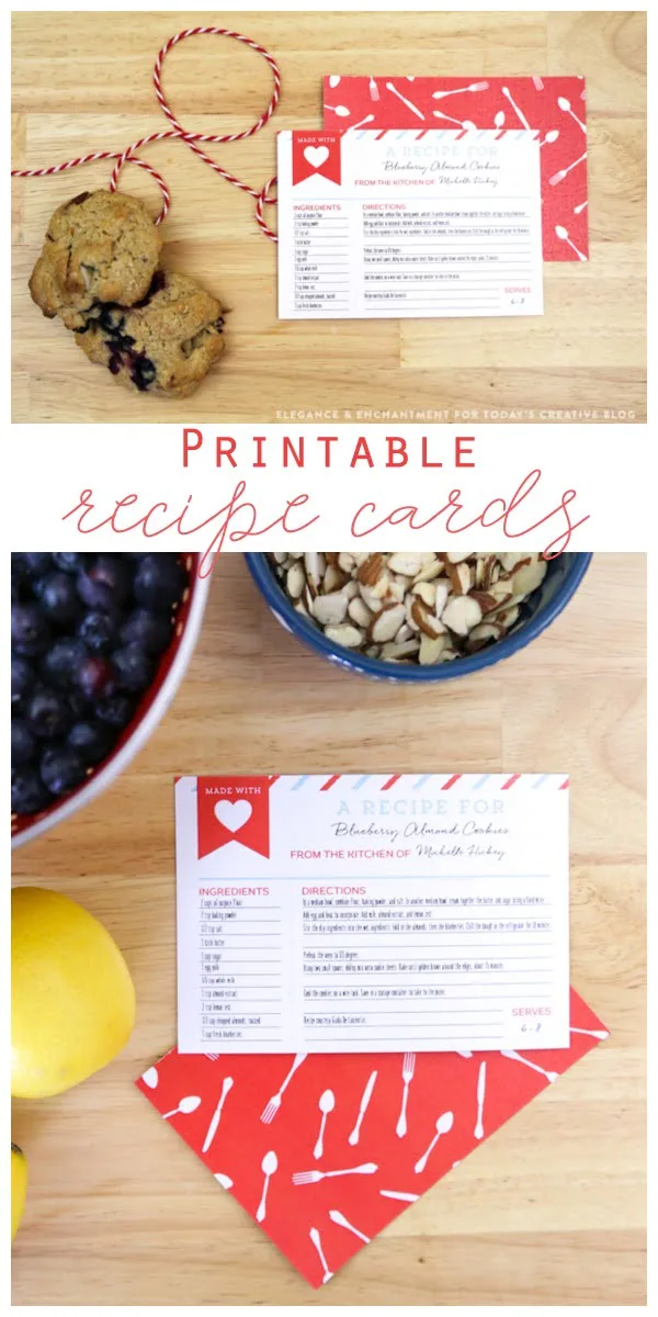 Free Printable Recipe Cards | free printables for easy homemade gift ideas. Designed by Elegance & Enchantment for TodaysCreativeLife.com. Click on the photo to download your own copy. 