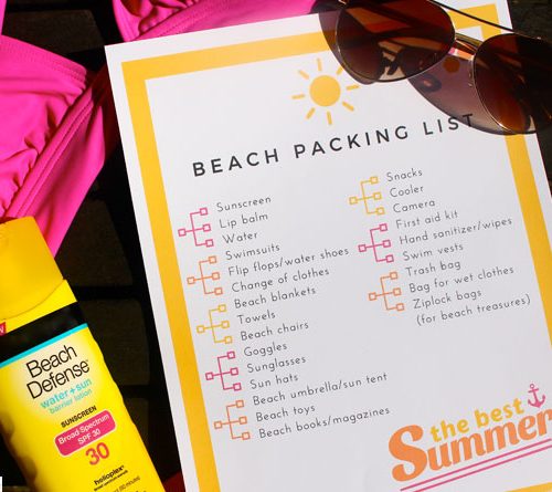 Free Printable Beach Vacation Packing List | Don't forget anything for your next trip to the beach! | See more printables on TodaysCreativeLife.com