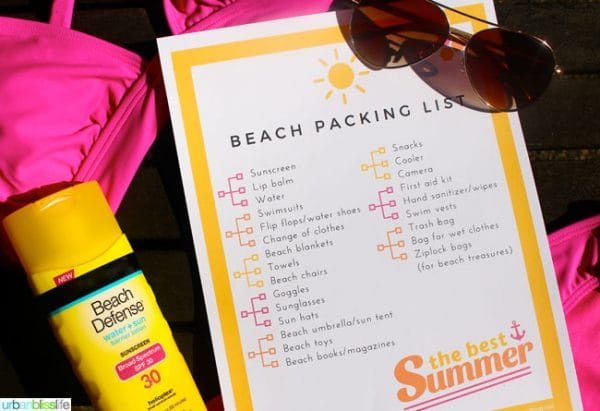 Free Printable Beach Vacation Packing List | Don't forget anything for your next trip to the beach! | See more printables on TodaysCreativeLife.com