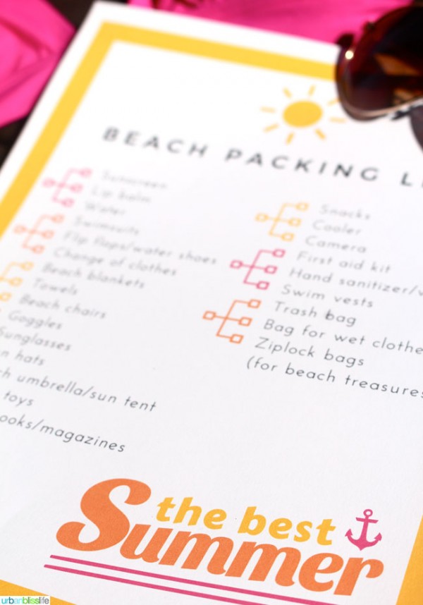 Free Printable Beach Vacation Packing List | Travel packing list | Don't forget anything for your next trip to the beach! | See more printables on TodaysCreativeLife.com
