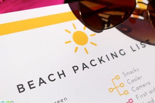 Free Printable Beach Vacation Packing List | Don't forget anything for your next trip to the beach! | See more printables on TodaysCreativeLife.com