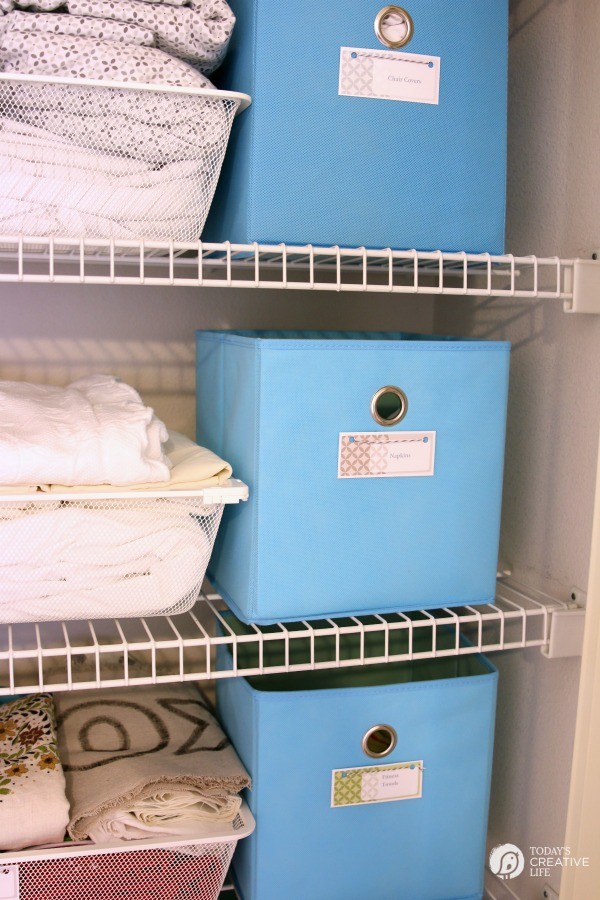 Organized Linen Closet for Real Life | Functional and pretty rarely collide, organize a linen closet for real life isn't going to be magazine ready, but you'll love it! See more on TodaysCreativeLife.com