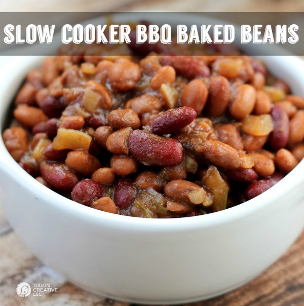Slow Cooker BBQ Baked Beans | See more Slow Cooker recipes on TodaysCreativeLife.com