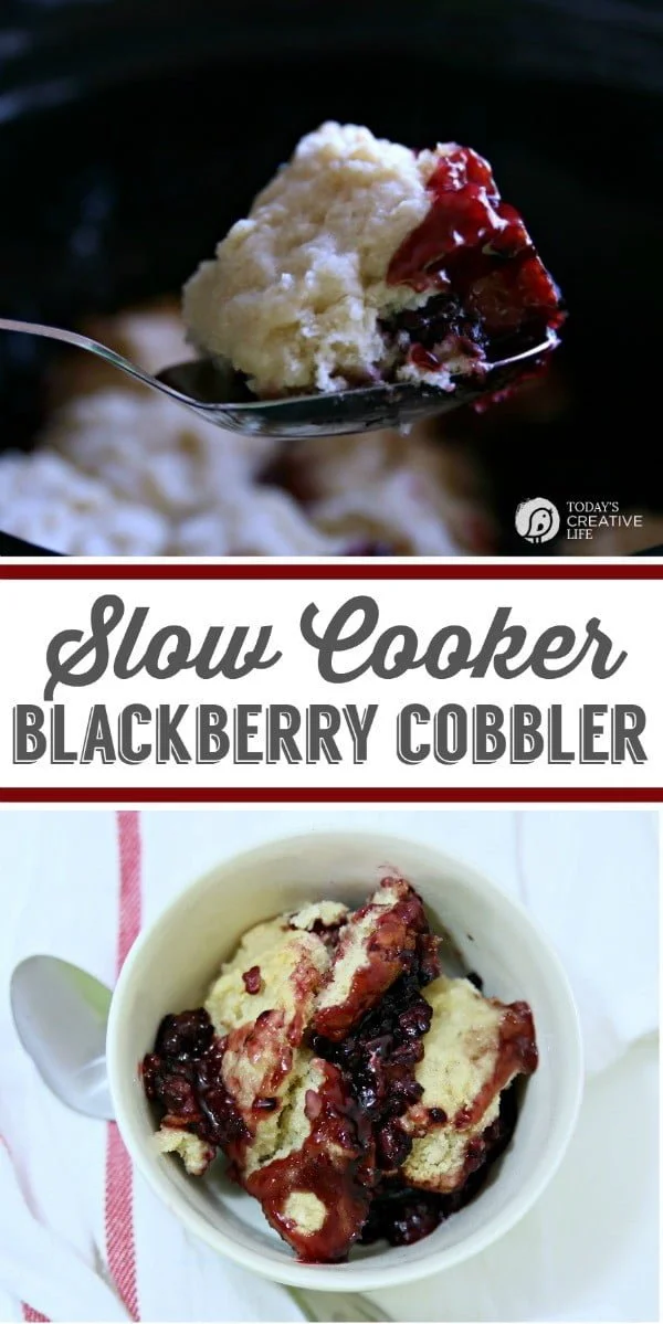 Slow Cooker Blackberry Cobbler | See more slow cooker recipes on TodaysCreativeLife.com