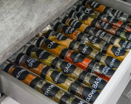 DIY Spice Drawer Organizing Ideas | See more creative ideas on TodaysCreativeLife.com