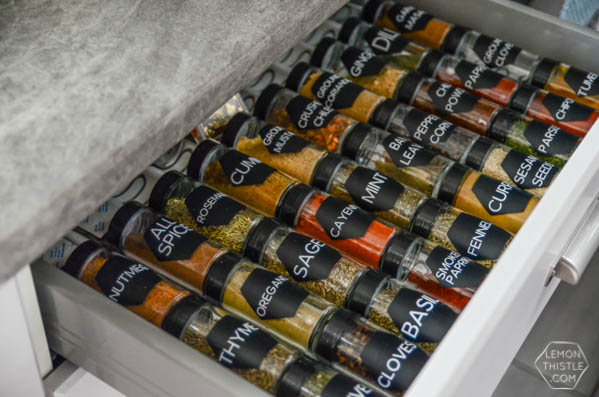 DIY Spice Drawer Organizing Ideas | See more creative ideas on TodaysCreativeLife.com